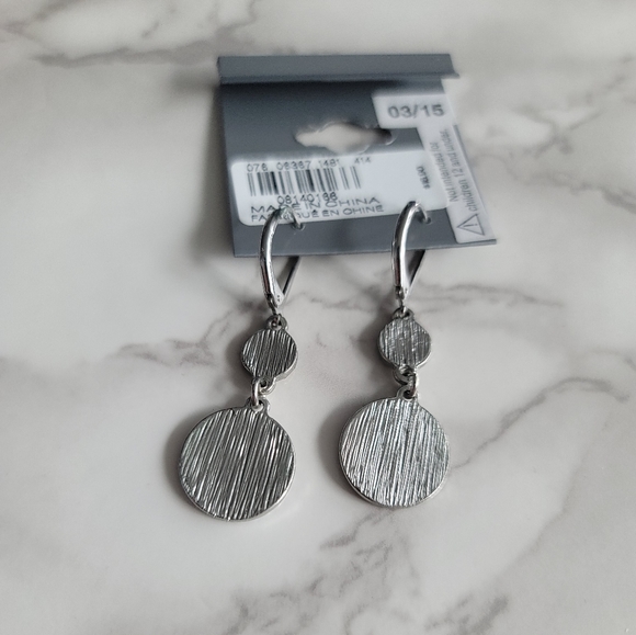 2/$15 NEW EXPRESS Dangle Pave Double Disc Earrings - Picture 5 of 6